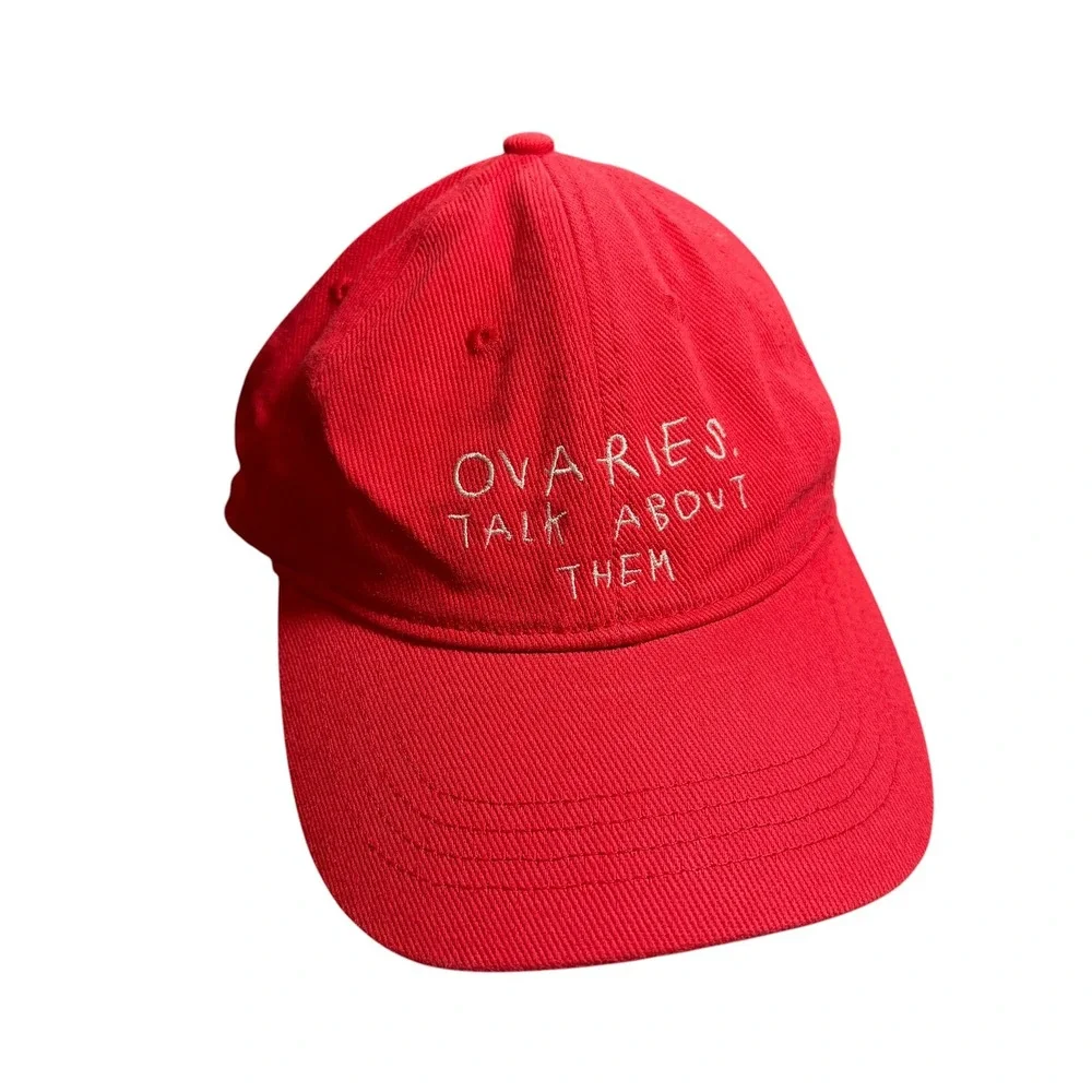 Camilla and Marc Ovarian Cancer Cap Baseball Hat Red‎ Ovaries Talk About Them